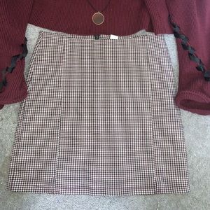 gingham print mini skirt